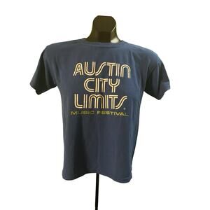 Austin City Limits ACL Music Festival Youth Medium 10/12 Band Lineup Tee Blue